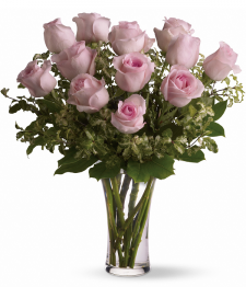 One Dozen Long Stemmed Pink Roses