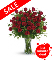 Three Dozen Long Stem Red Roses