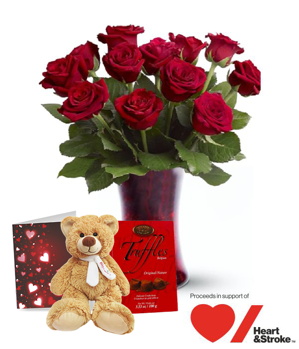 Combo Spécial Roses de Cœur Saint-Valentin