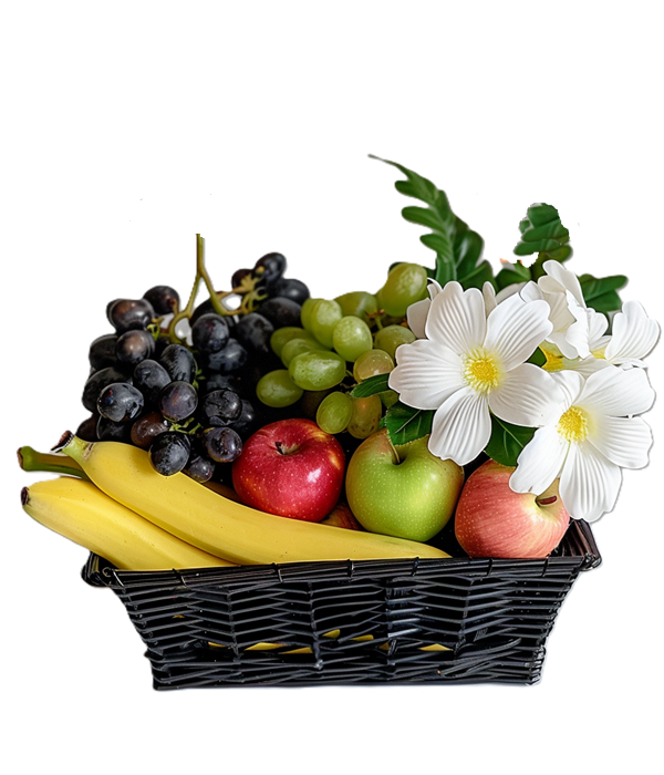 Panier Cadeau Fruits & Fleurs