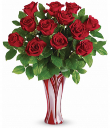 12 roses rouges, tiges longues (70cm) 