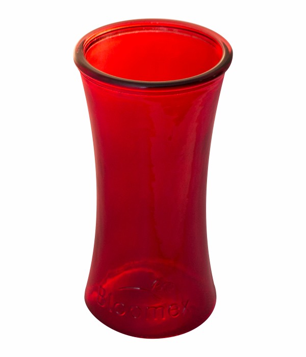 Vase en verre rouge fraise